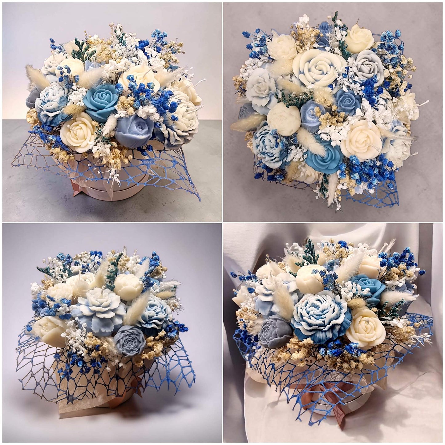Blue Harmony Wax Flower Bouquet