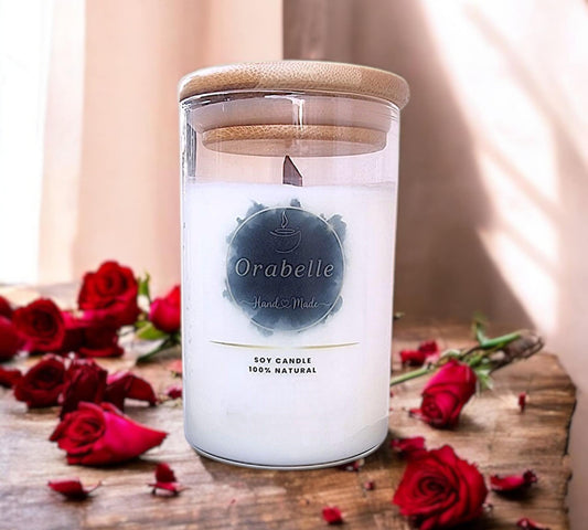 Κερί Σόγιας σε Γυάλινο Δοχείο με Ξύλινο Καπάκι - Mυστηριώδη & Εκλεπτυσμένα Aρώματα 210g