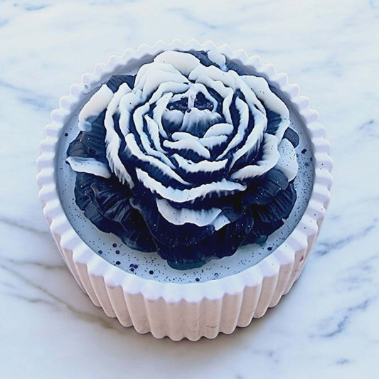 Black & White Peony Soy Candle