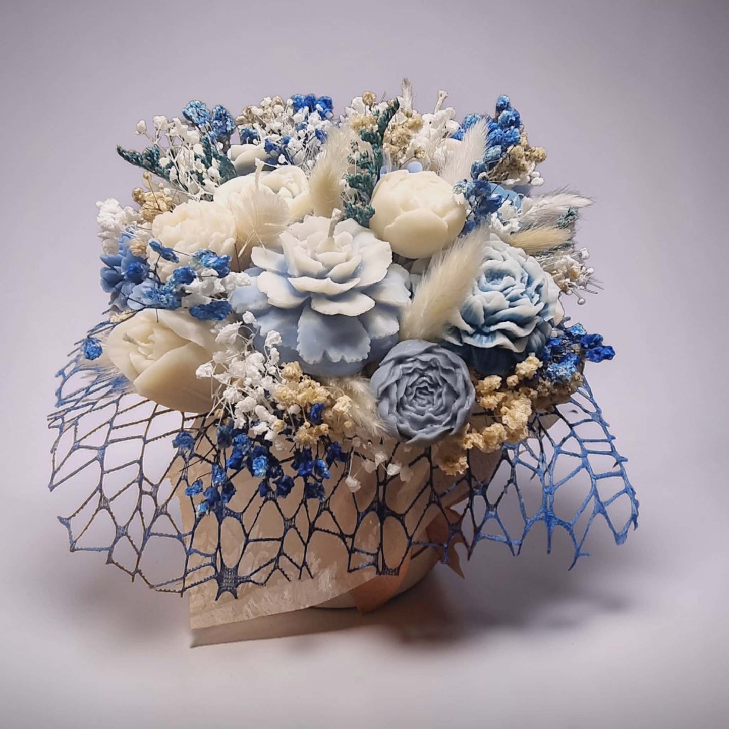 Blue Harmony Wax Flower Bouquet