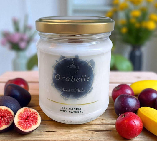 Κερί Σόγιας σε Γυάλινο Βαζάκι με Μεταλλικό Καπάκι – Φρουτώδη Αρώματα (130γρ)