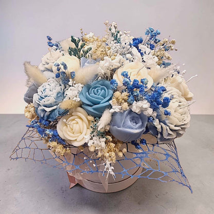 Blue Harmony Wax Flower Bouquet