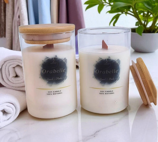 Κερί Σόγιας σε Γυάλινο Δοχείο με Ξύλινο Καπάκι – Αρώματα Φρεσκάδας 210g